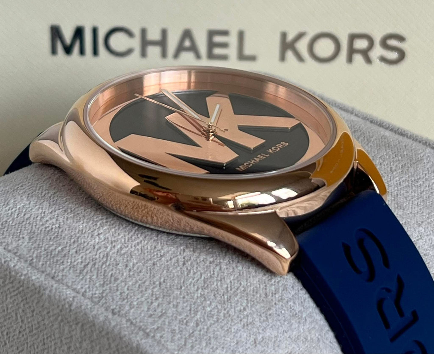 Michael Kors Women’s Janelle Three-Hand Navy Silicone Watch