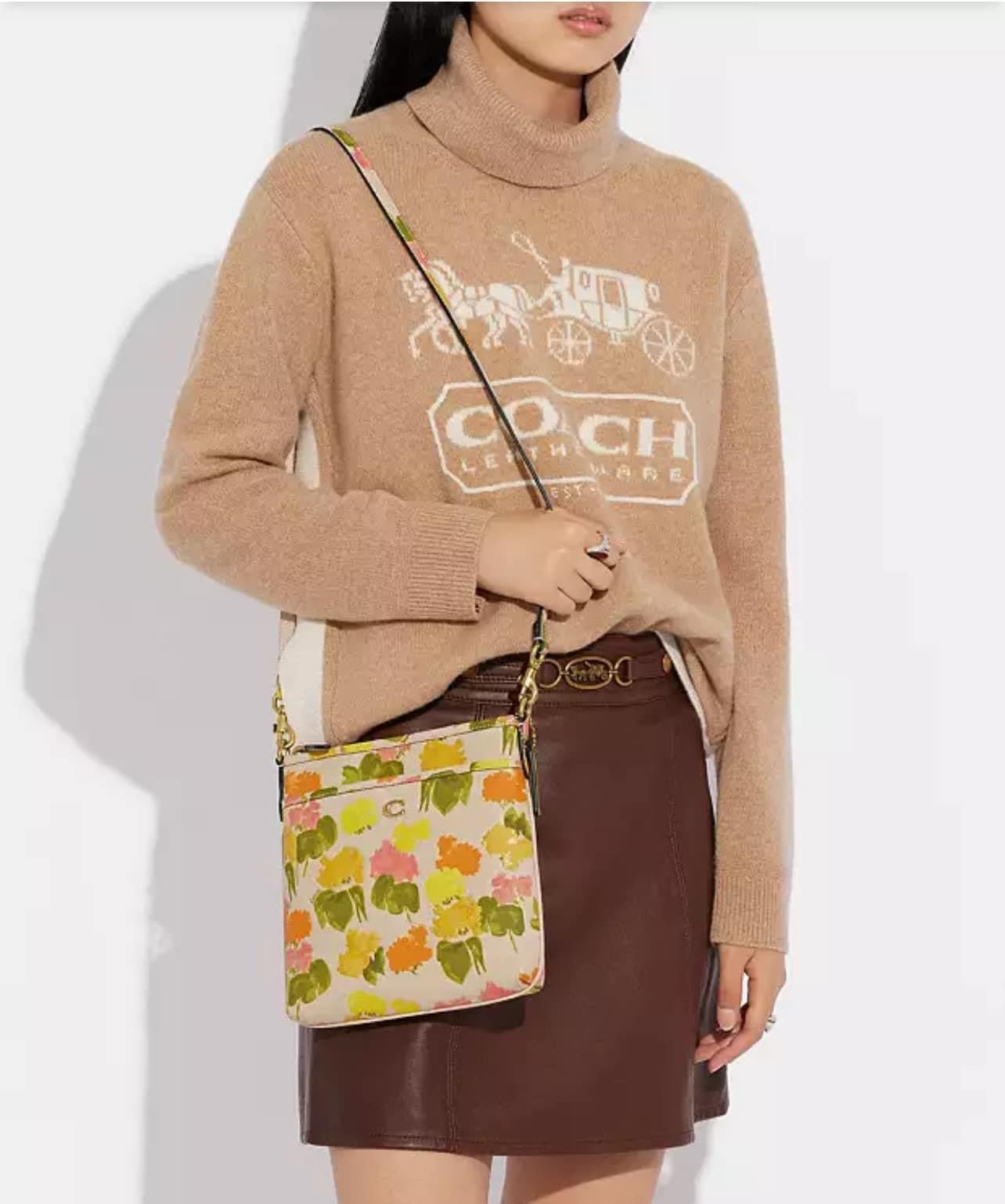 Coach Kitt Messenger Crossbody with Floral Print