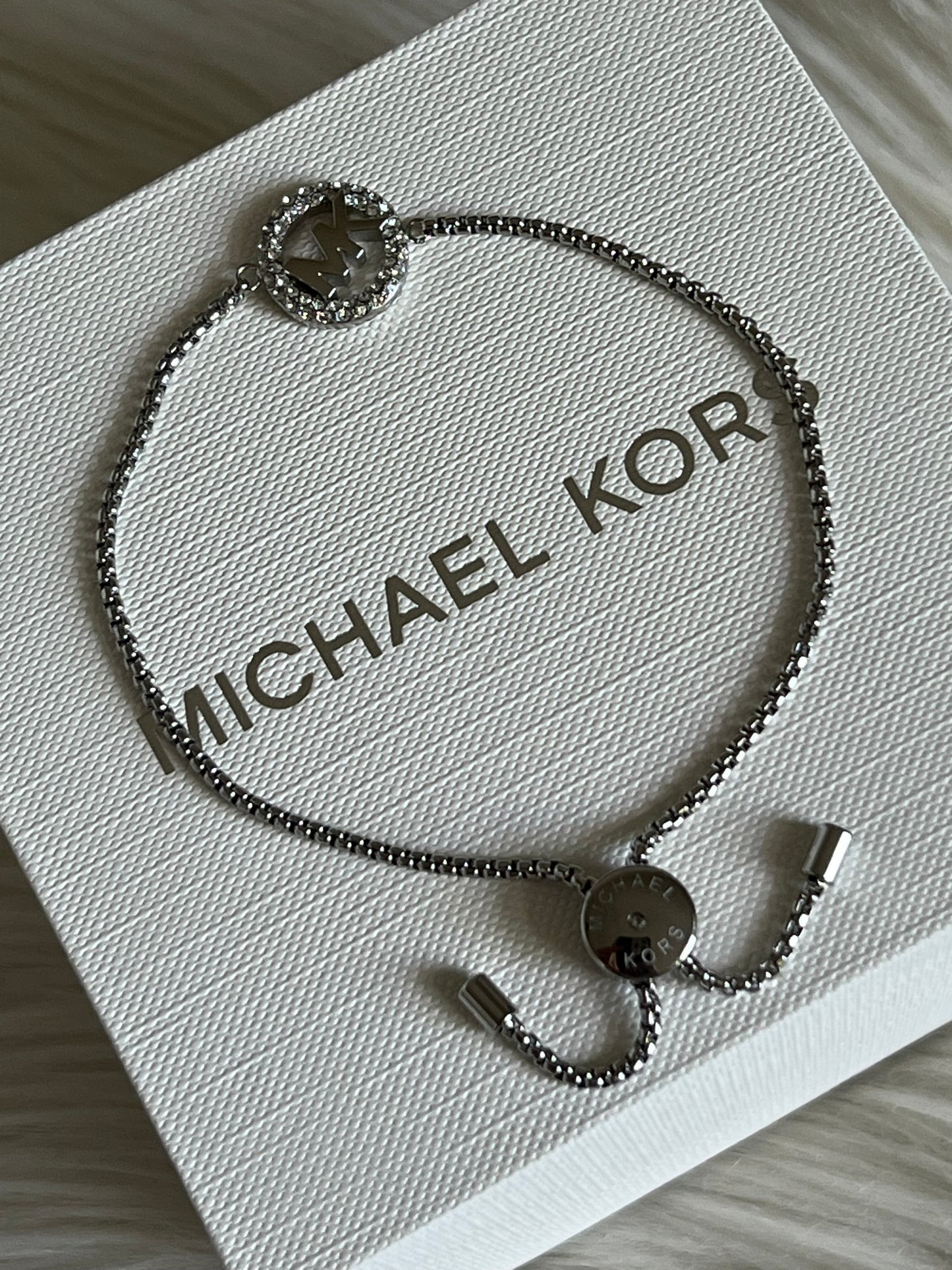 Michael Kors Women’s Three-Hand Stainless Steel Watch and Slider Bracelet Set