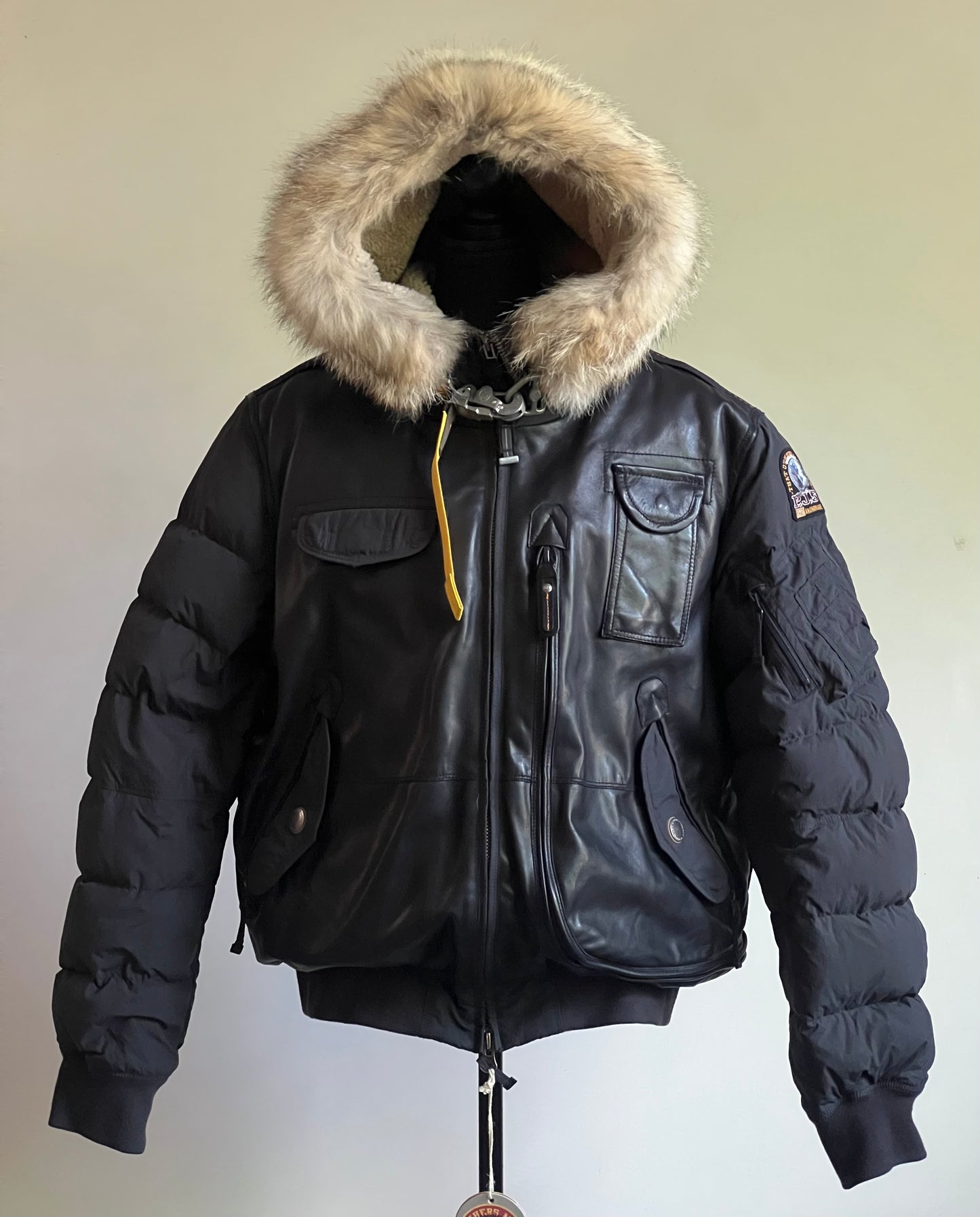 Parajumpers Grizzly Down Bomber Jacket with Genuine Coyote Fur Trim