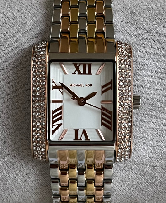 Michael Kors Women’s Emery Tri-Tone Stainless Watch