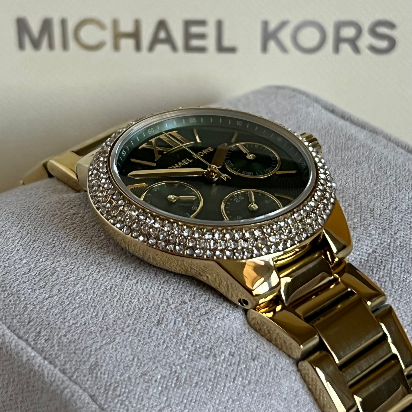 Michael Kors Women’s Camille Quartz Gold-Tone Green Dial Watch