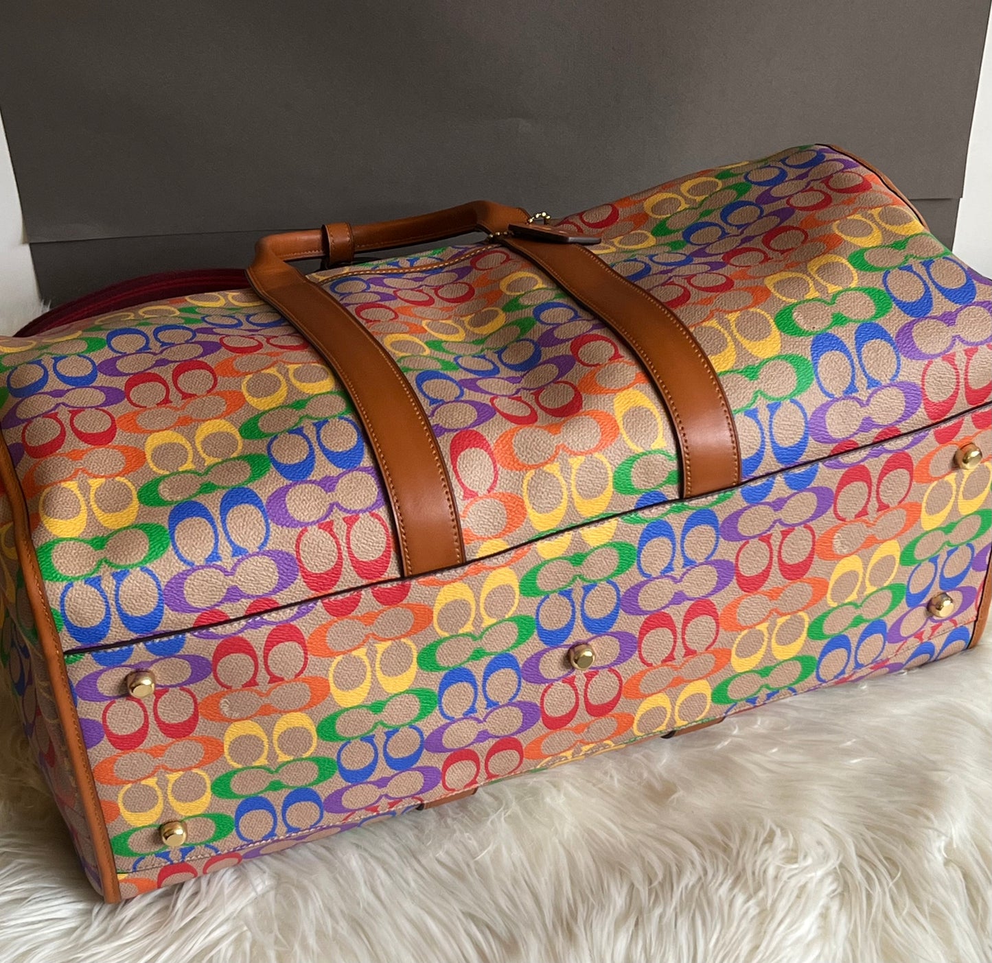 Coach Gotham Duffle in Rainbow Signature Canvas