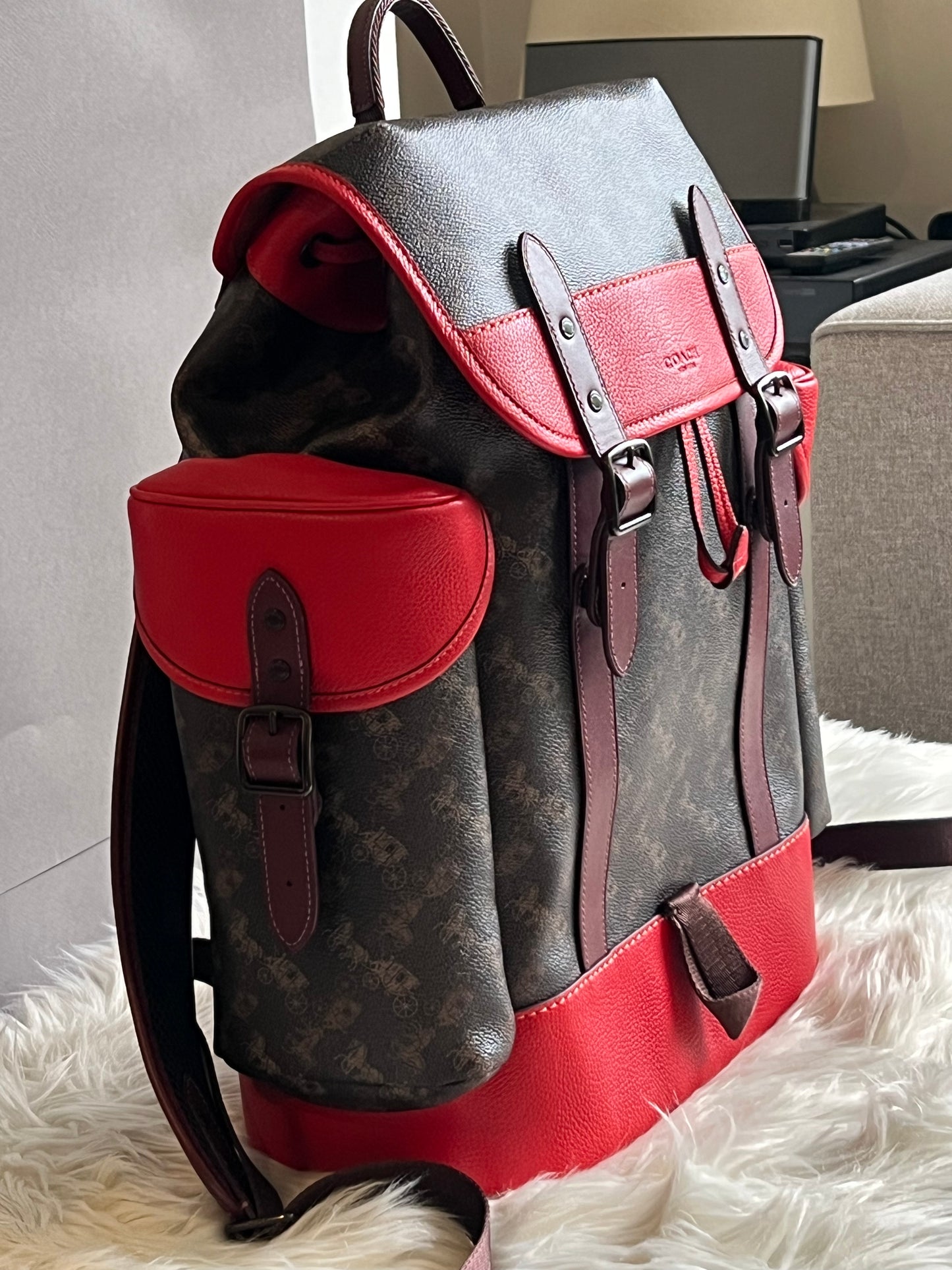 Coach Hitch Backpack with Horse and Carriage Print