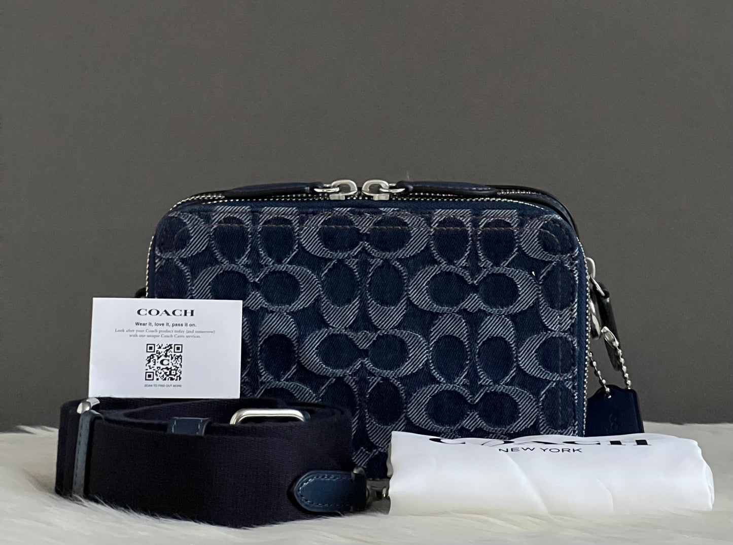 Coach Charter Crossbody Bag 19 In Signature Denim