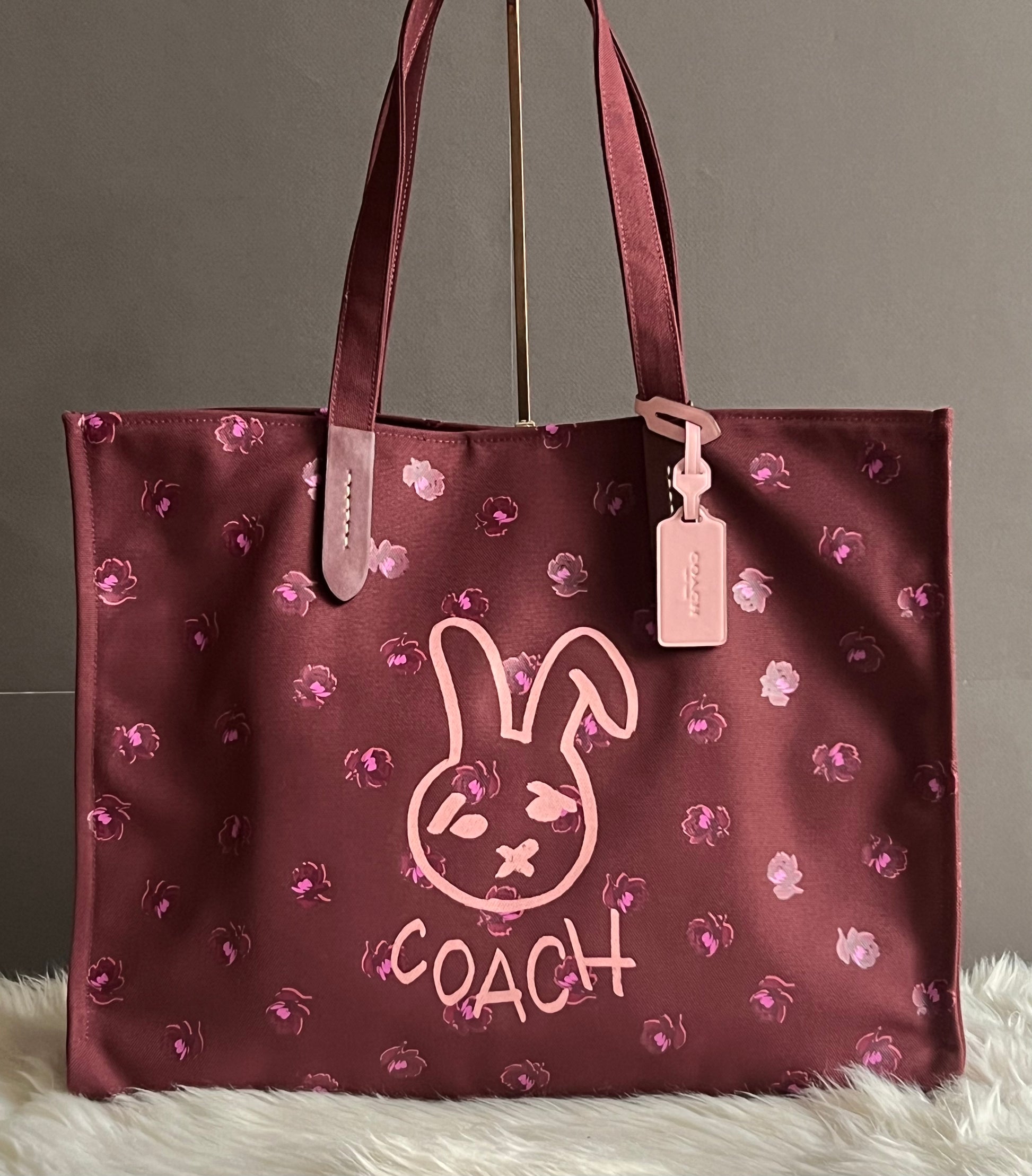 Coach Lunar New Year Tote 42 With Rabbit In 100% Recycled Canvas Coach Lunar New Year Tote 42 With Rabbit In 100% Recycled Canvas