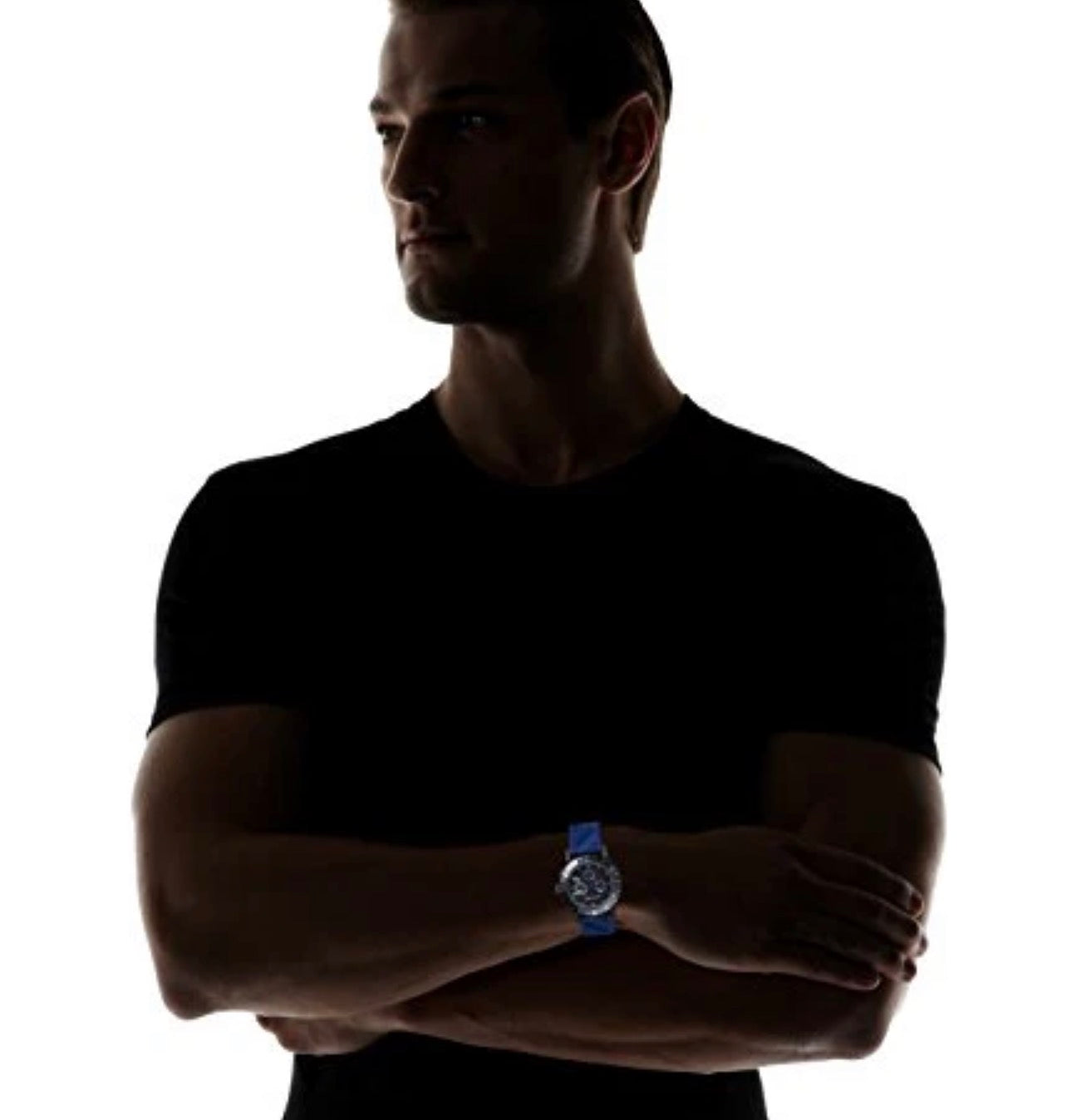 Burberry The City Sport Chronograph Blue Rubber Strap Watch