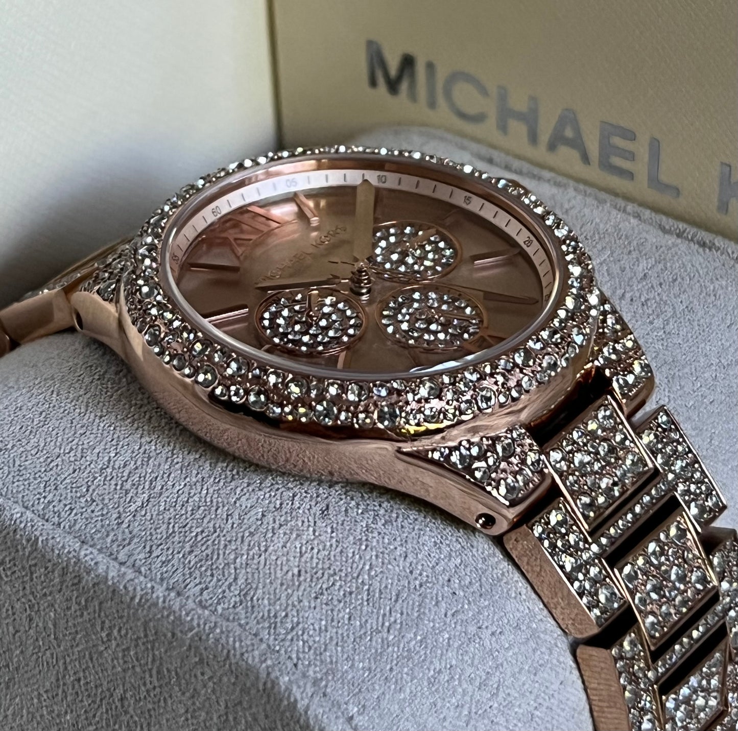 Michael Kors Oversized Camille Pavé Rose Gold-Tone Watch