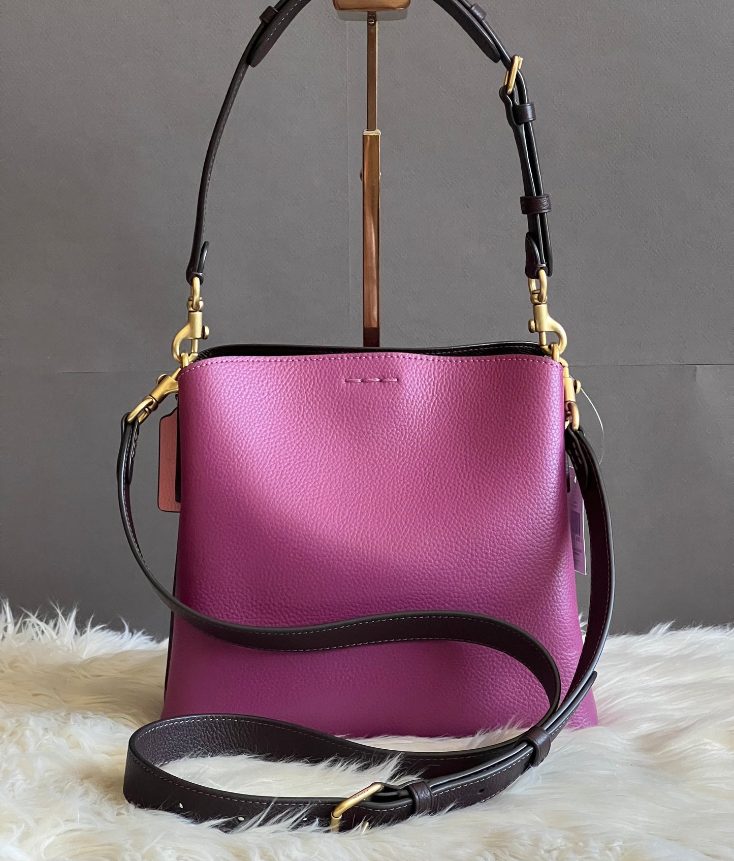 Coach Willow Bucket Bag in Colorblock with Signature Canvas Interior