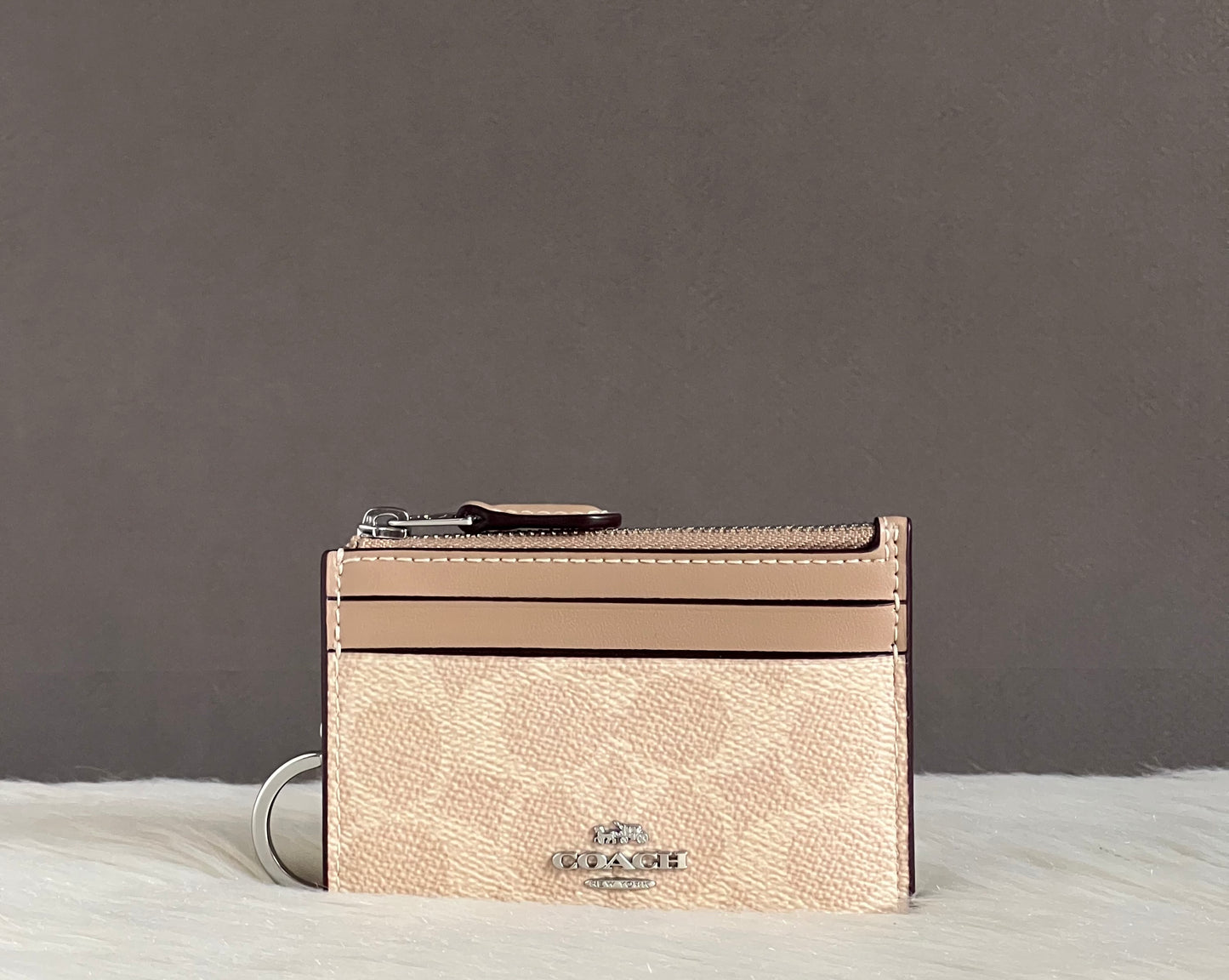Coach Mini Skinny Id Case In Signature Canvas
