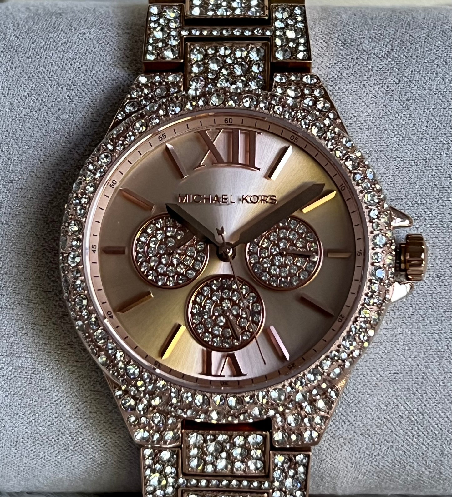 Michael Kors Oversized Camille Pavé Rose Gold-Tone Watch