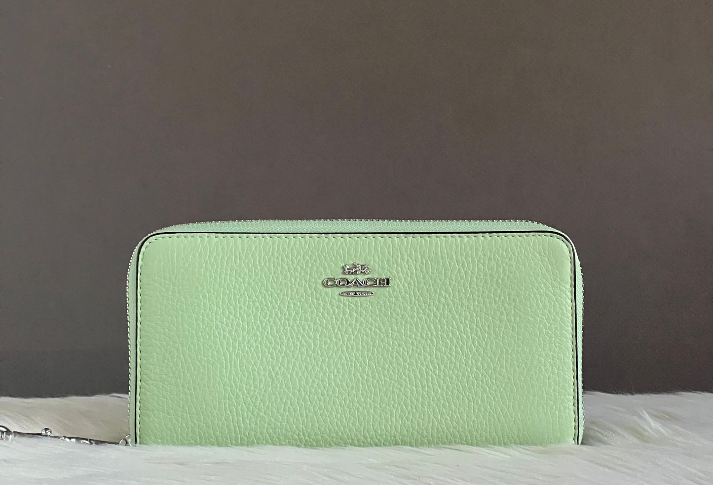 Coach Pebble Leather Zip Around Wallet