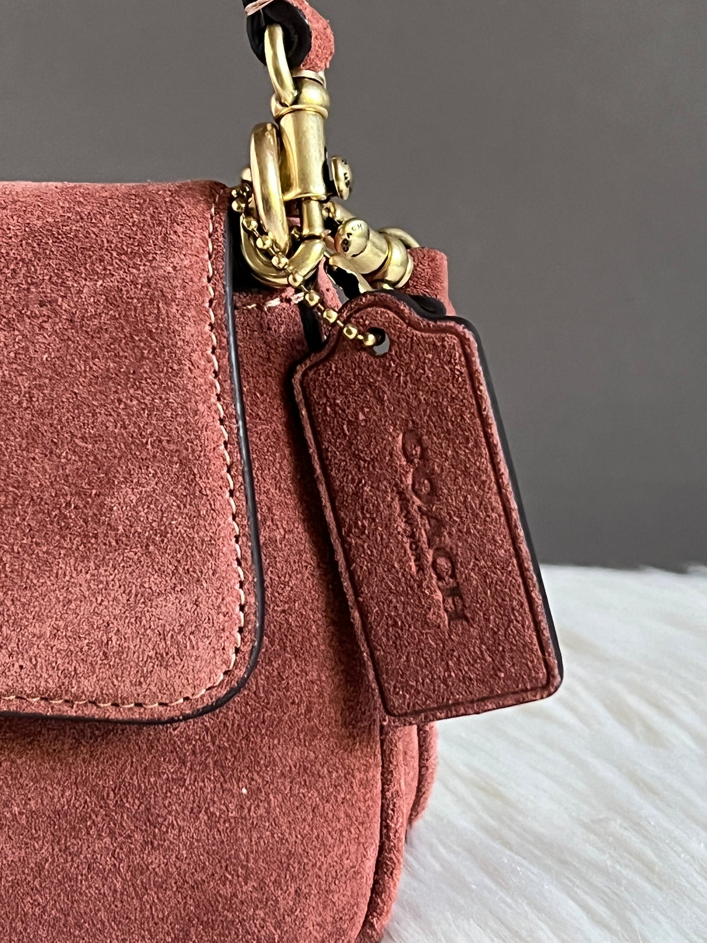 Coach Suede Jet Shoulder Bag