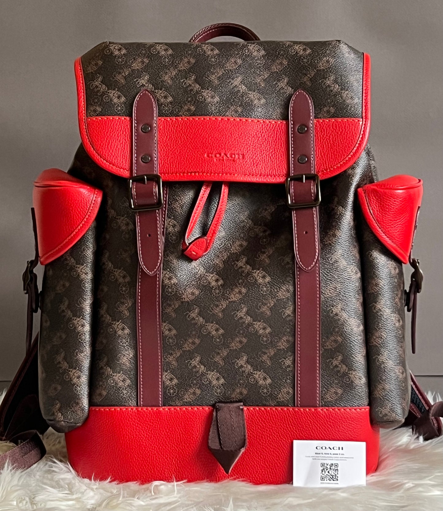 Coach Hitch Backpack with Horse and Carriage Print