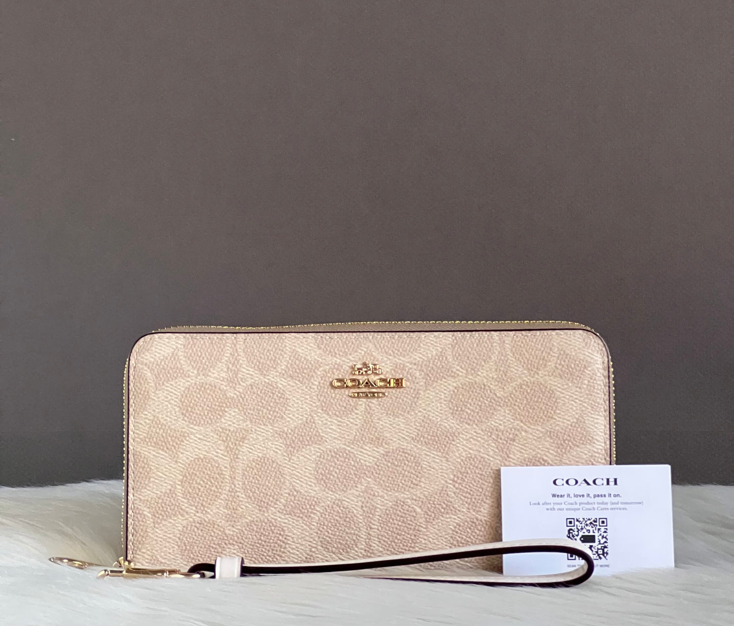 Coach Long Zip Around Wallet In Signature Canvas
