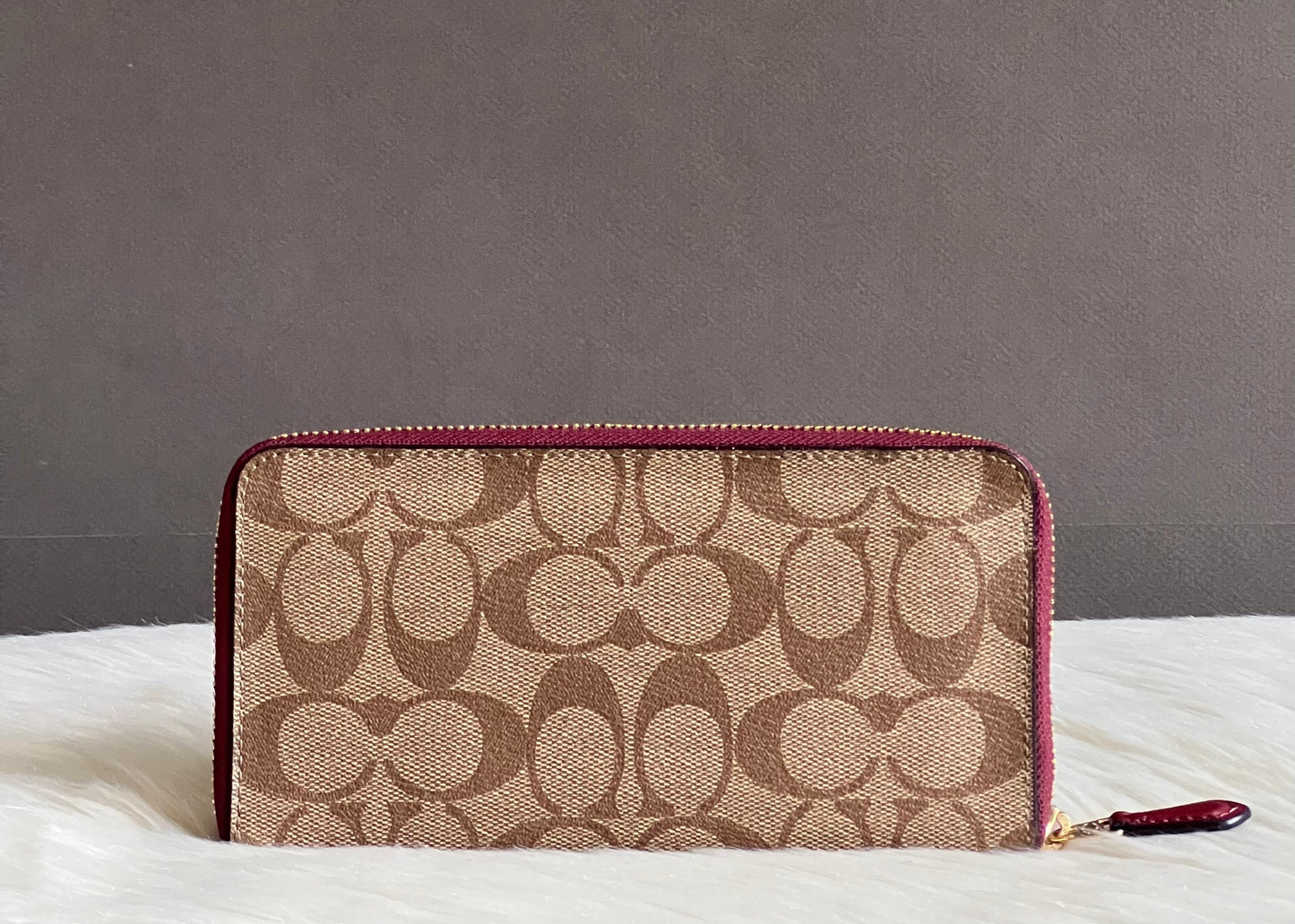 Coach Accordion Zip Around Wallet In Signature Canvas with Graffiti