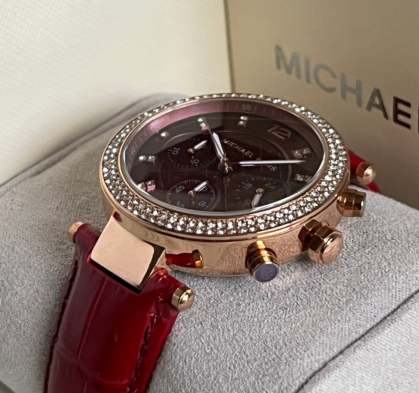 Michael Kors Parker Rose Gold Leather Watch