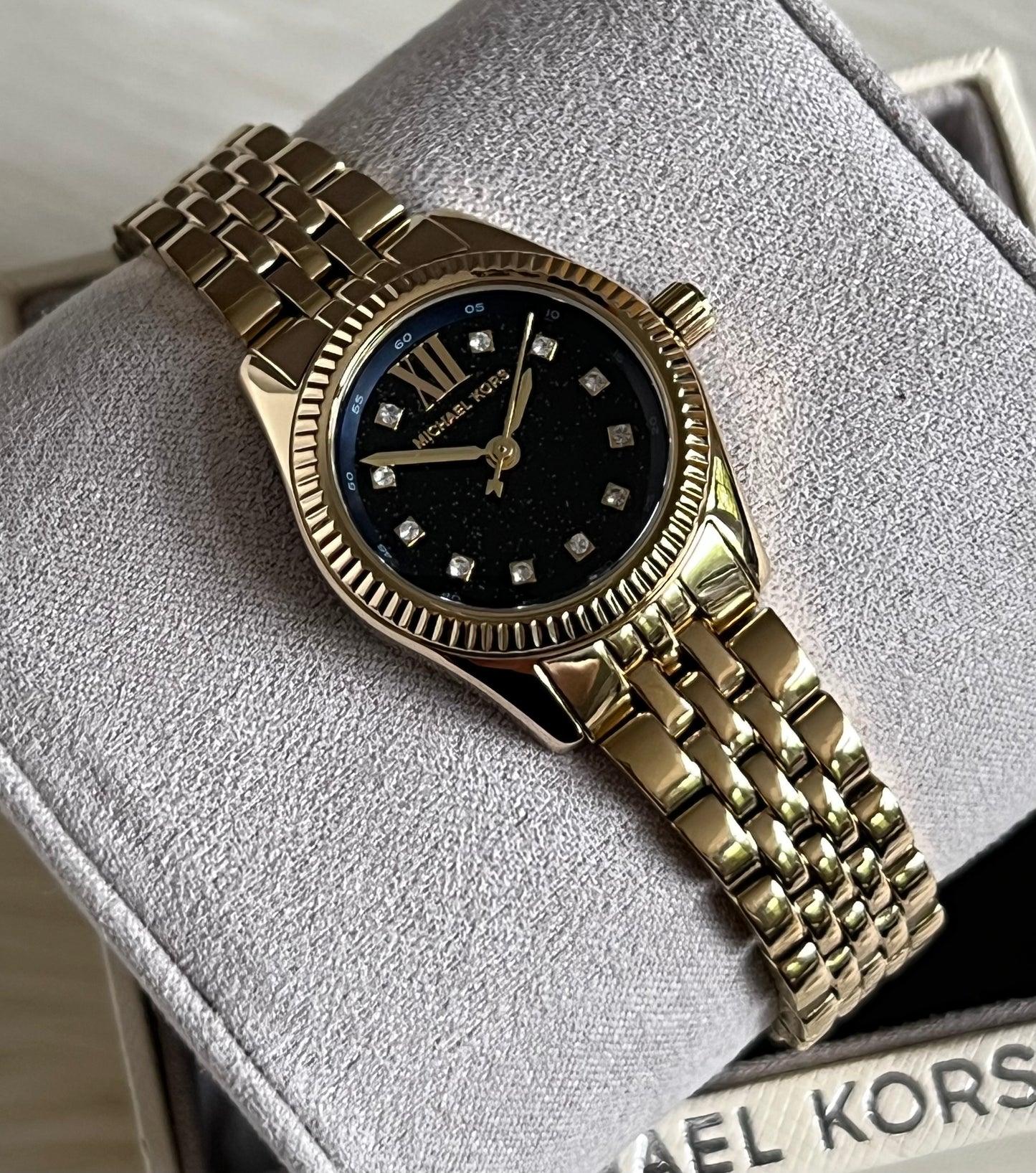 Michael Kors Women’s Mini Lexington Pavé Gold-Tone Watch