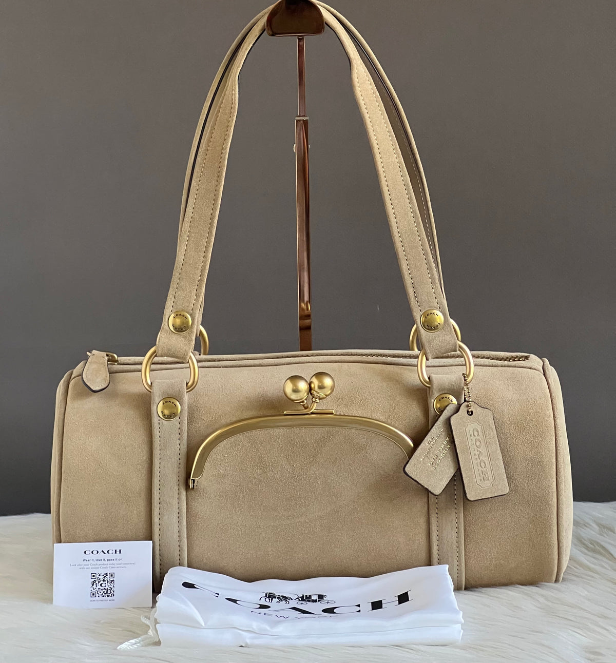 Coach Kisslock Barrel Bag