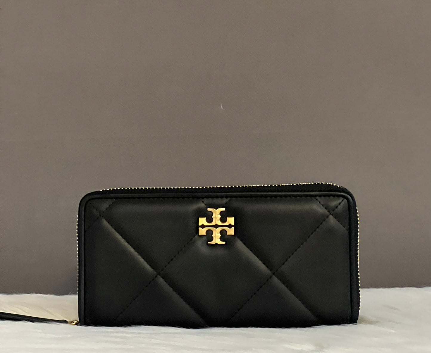 Tory Burch Kira Diamond Quilted Zip Continental Wallet