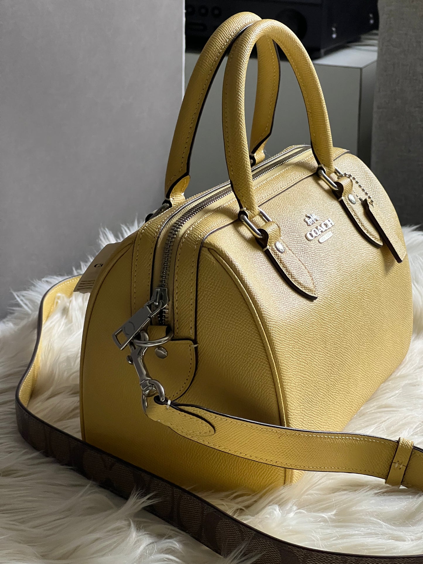 Coach Rowan Satchel with Signature Canvas Detail