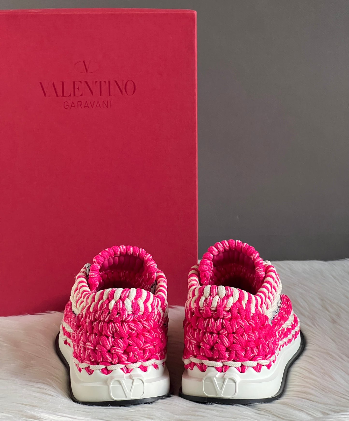 Valentino Garavani Knotted Macrame Crochet Sneakers