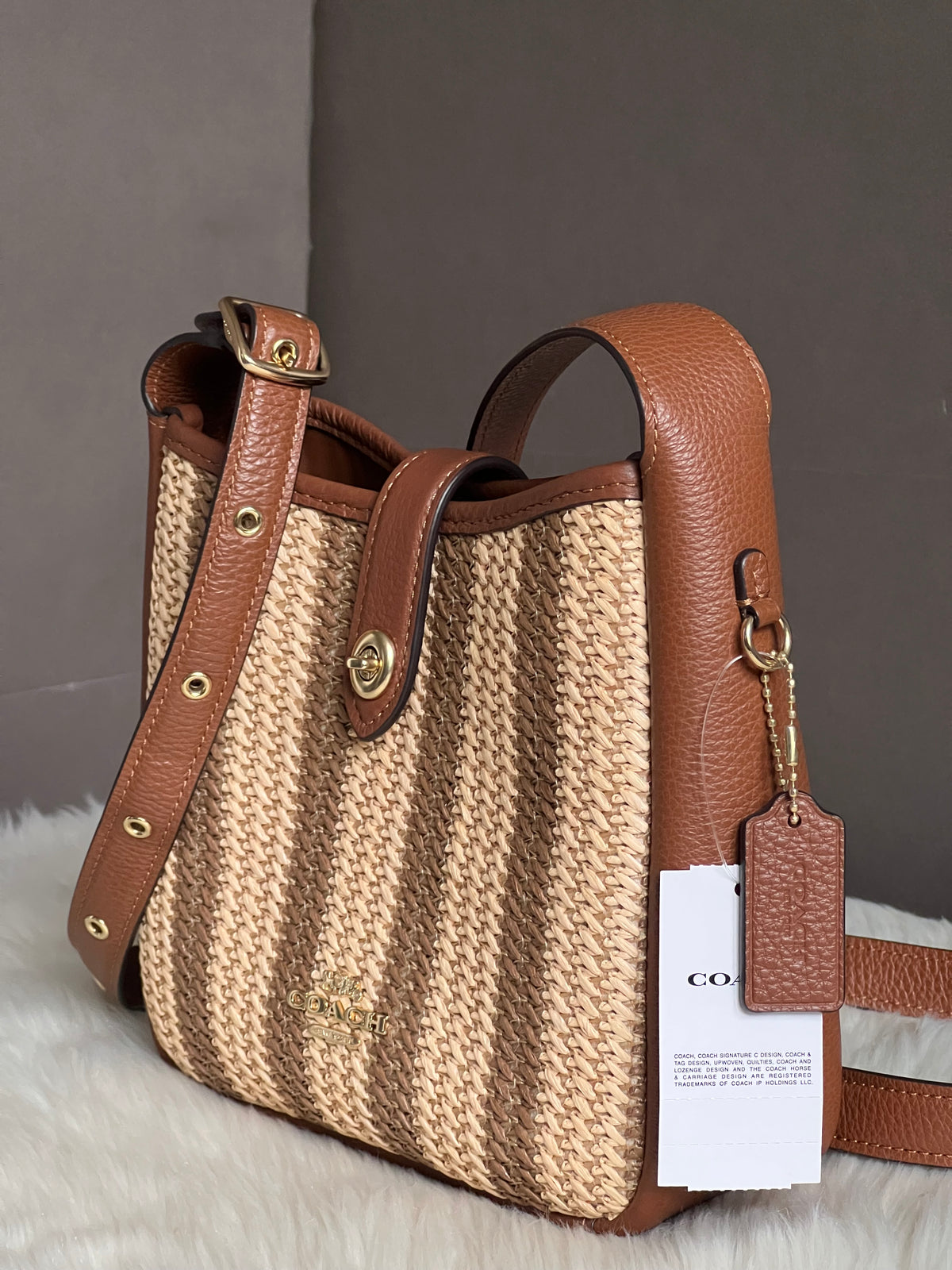 Coach Hadley Mini Crossbody Bag In Straw