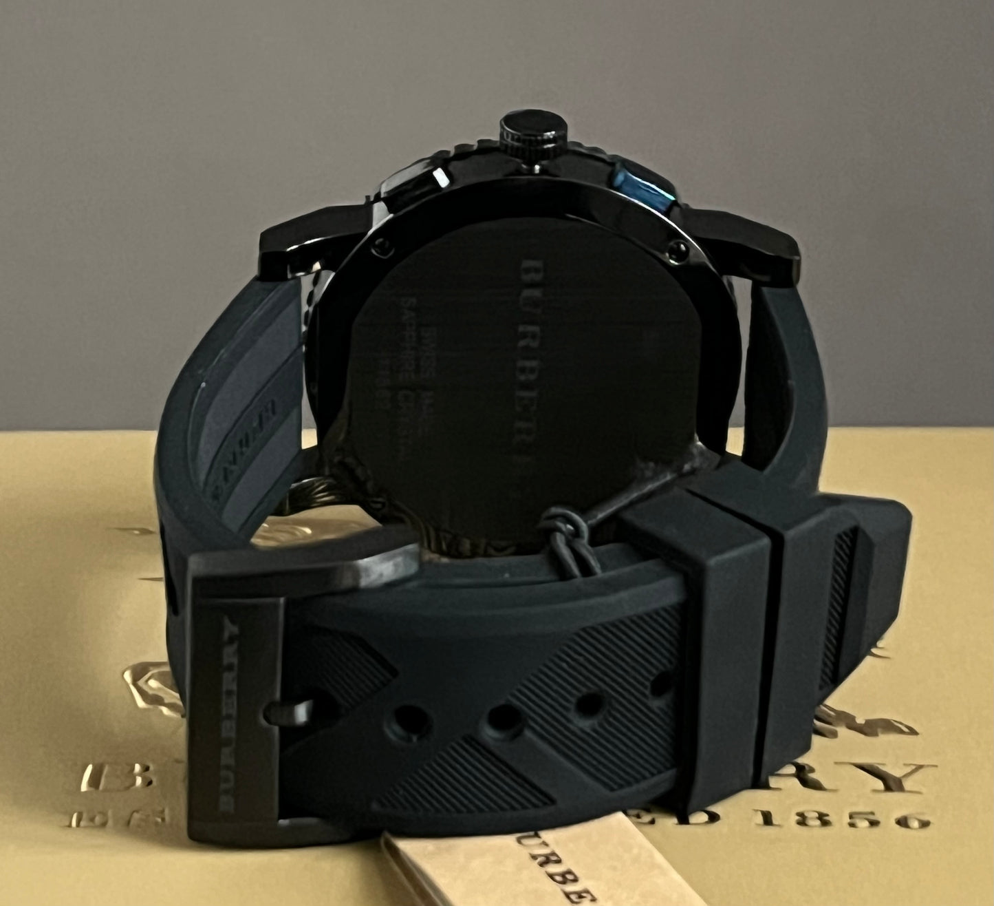 Burberry The City Sport Chronograph Black Rubber Strap Watch