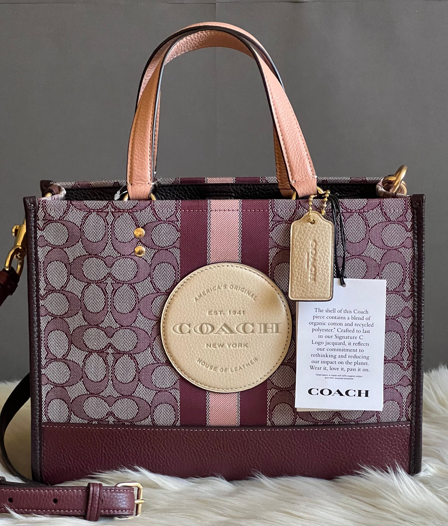 Coach Dempsey Carryall in Signature Jacquard with Stripe and Patch