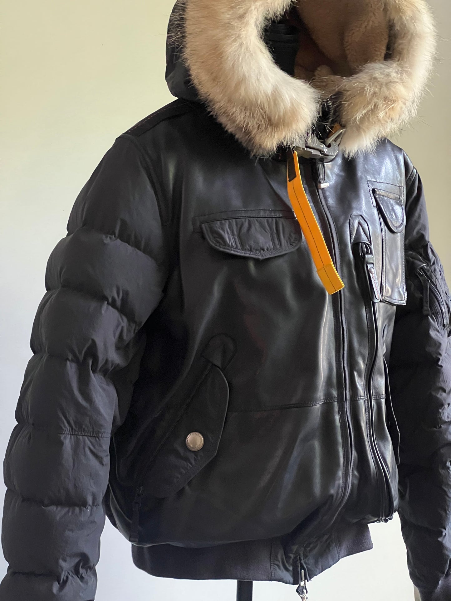 Parajumpers Grizzly Down Bomber Jacket with Genuine Coyote Fur Trim