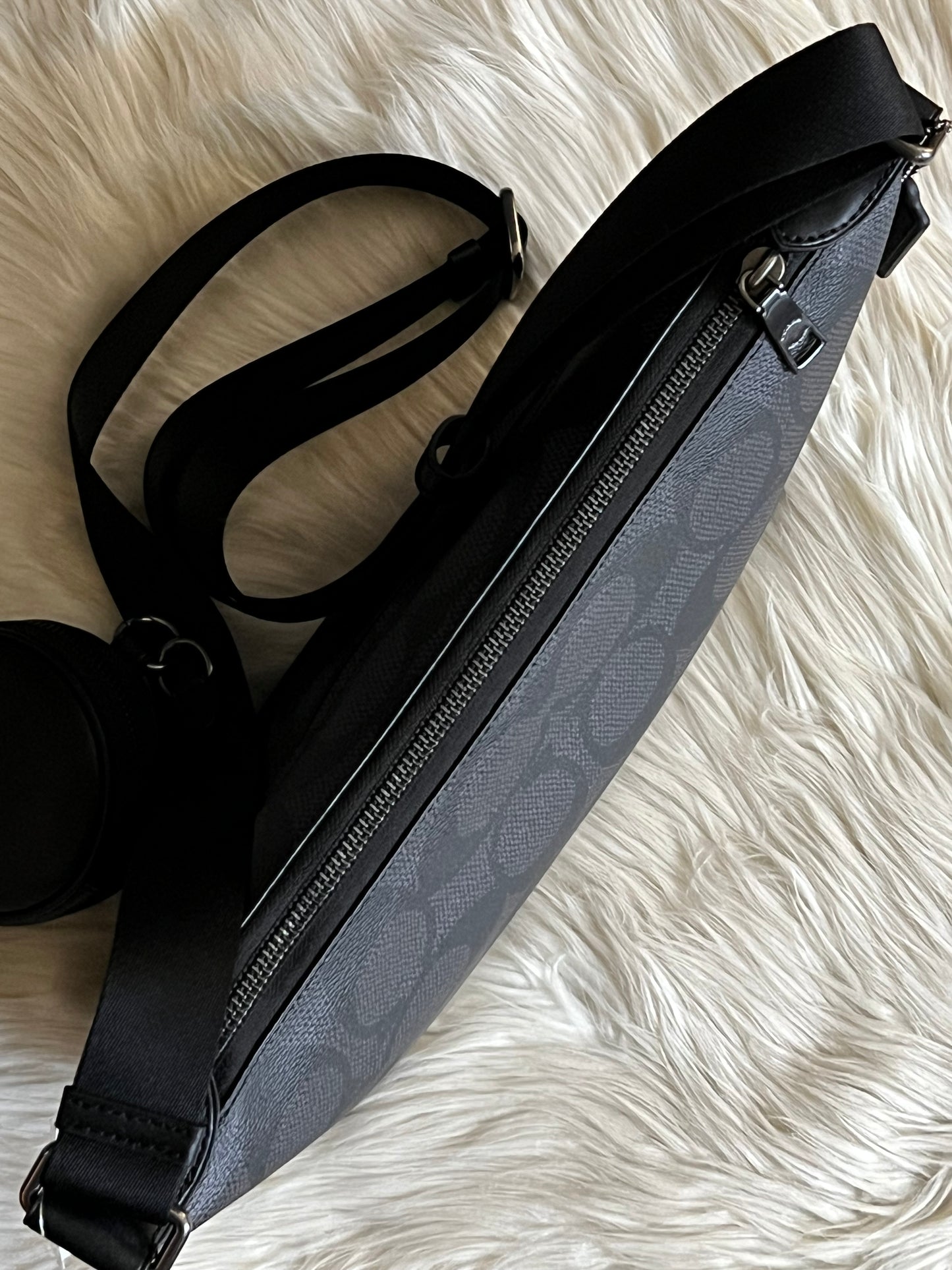 Coach Small Finn Crossbody Bag with Pouch in Maxi Signature Canvas