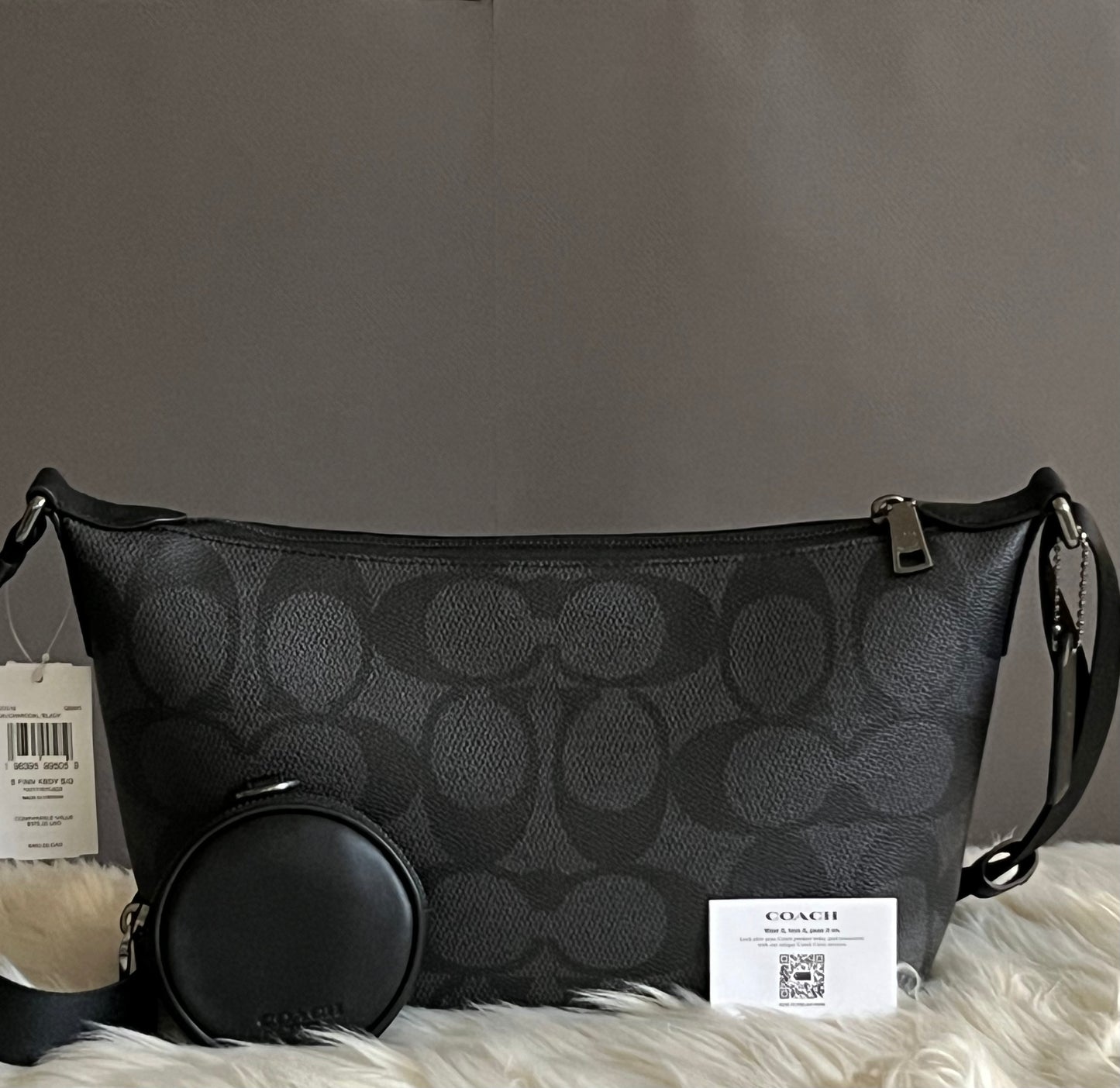 Coach Small Finn Crossbody Bag with Pouch in Maxi Signature Canvas