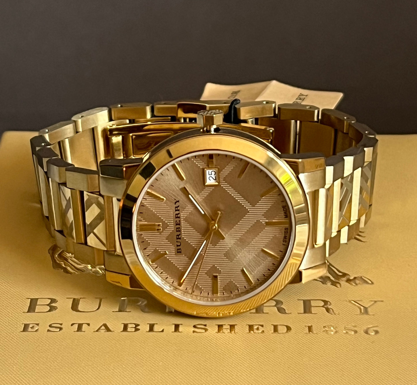 Burberry Unisex Swiss Gold Ion-Plated Watch