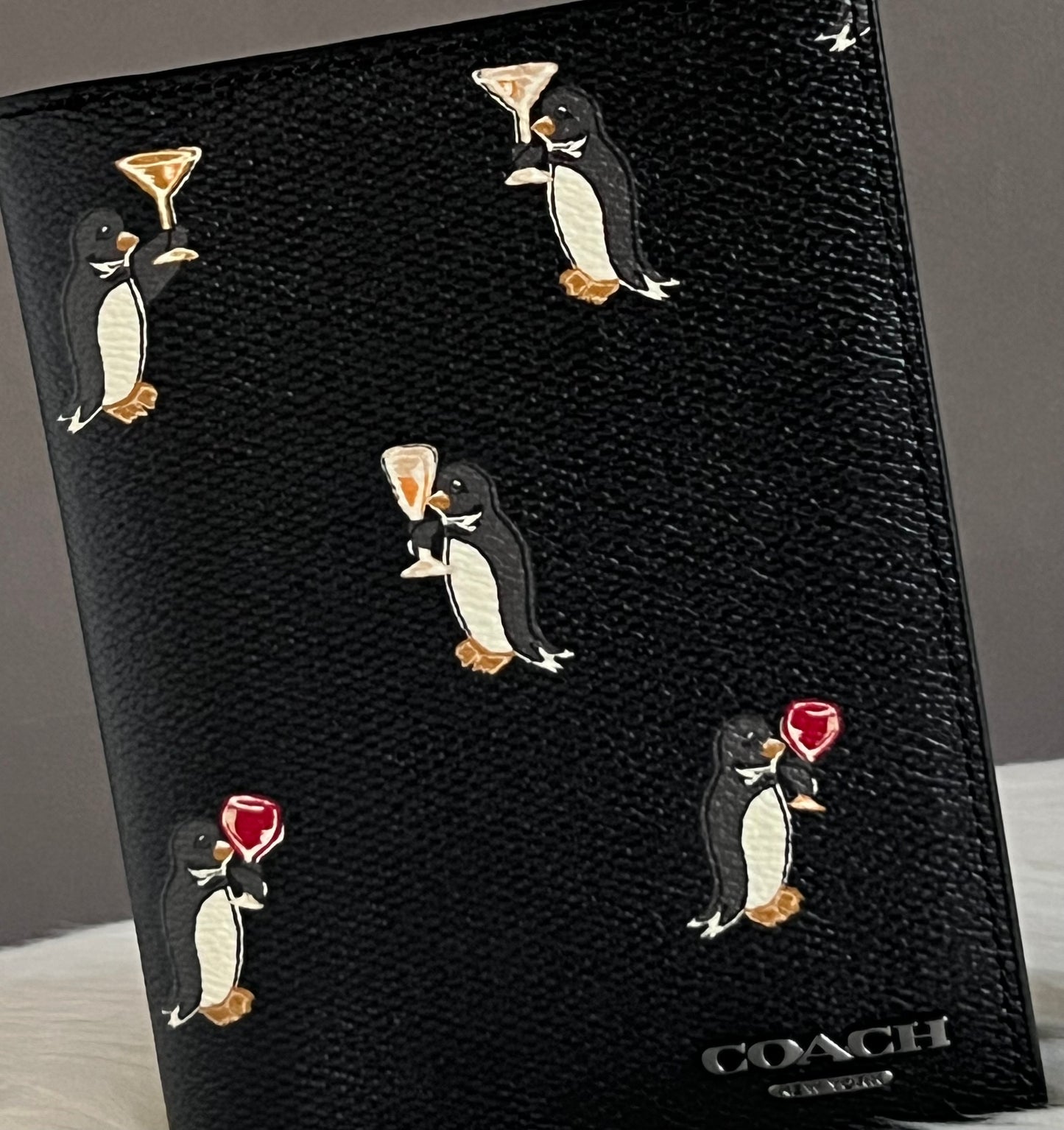 Coach Passport Case with Penguin