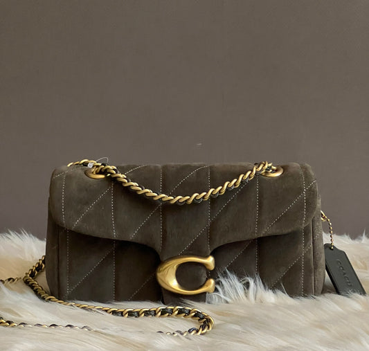 Coach Suede Tabby Shoulder Bag 20 with Quilting