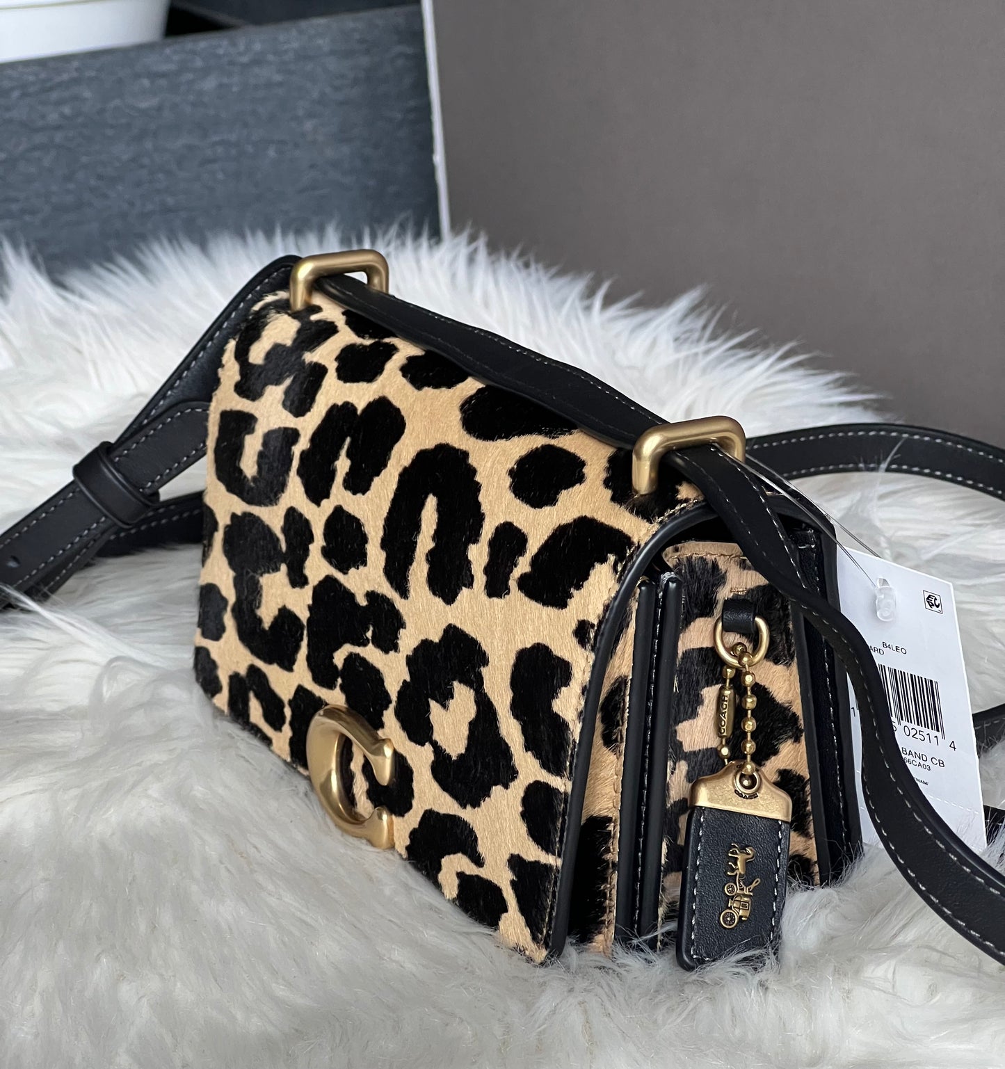 Coach Bandit Crossbody in Haircalf with Leopard Print