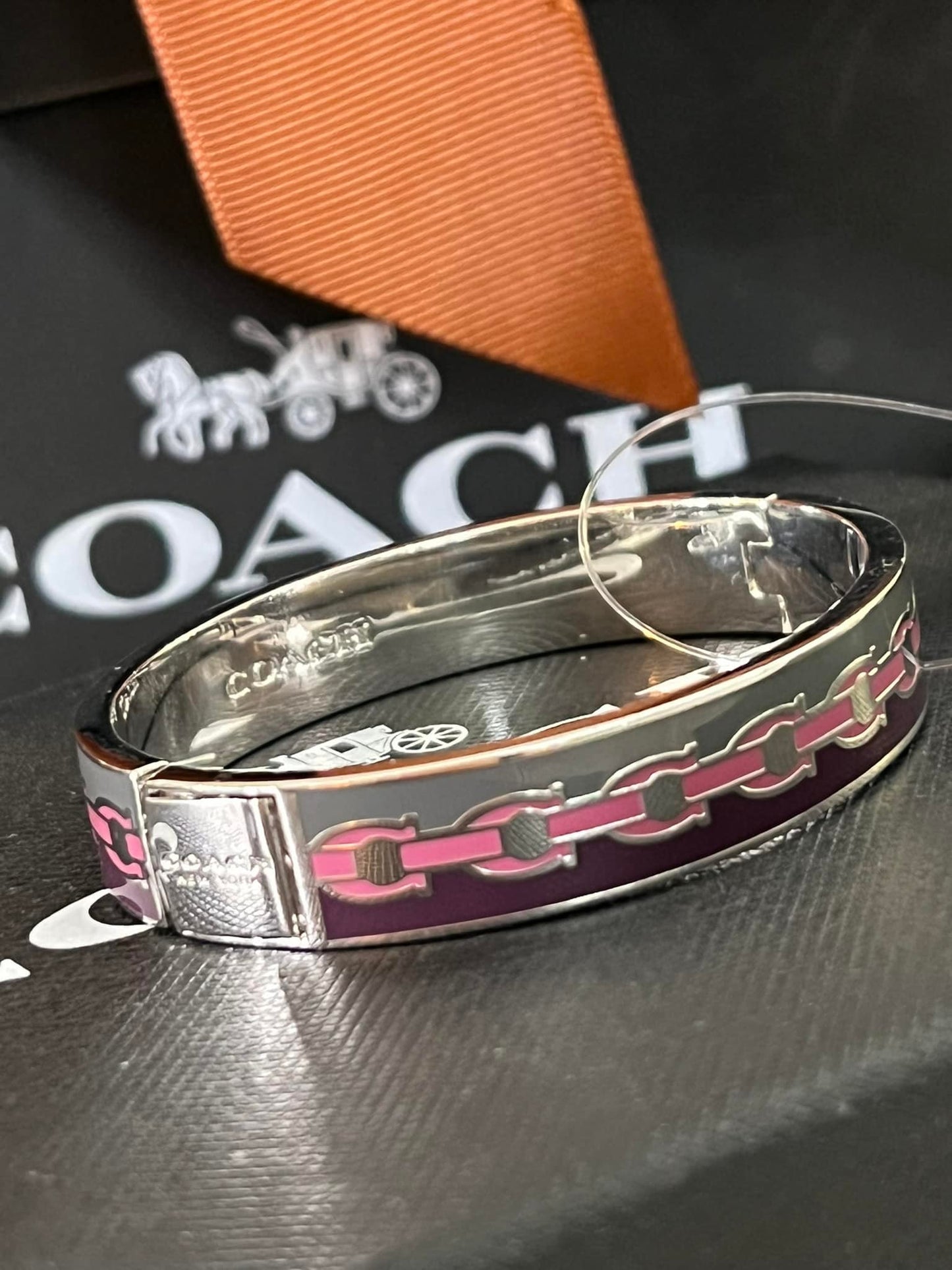 Coach Signature Chain Hinged Bangle