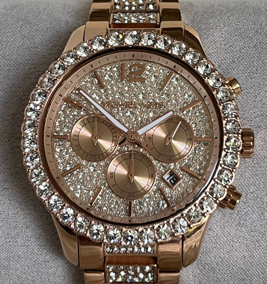 Michael Kors Women’s Layton Chronograph Rose Gold-Tone Watch