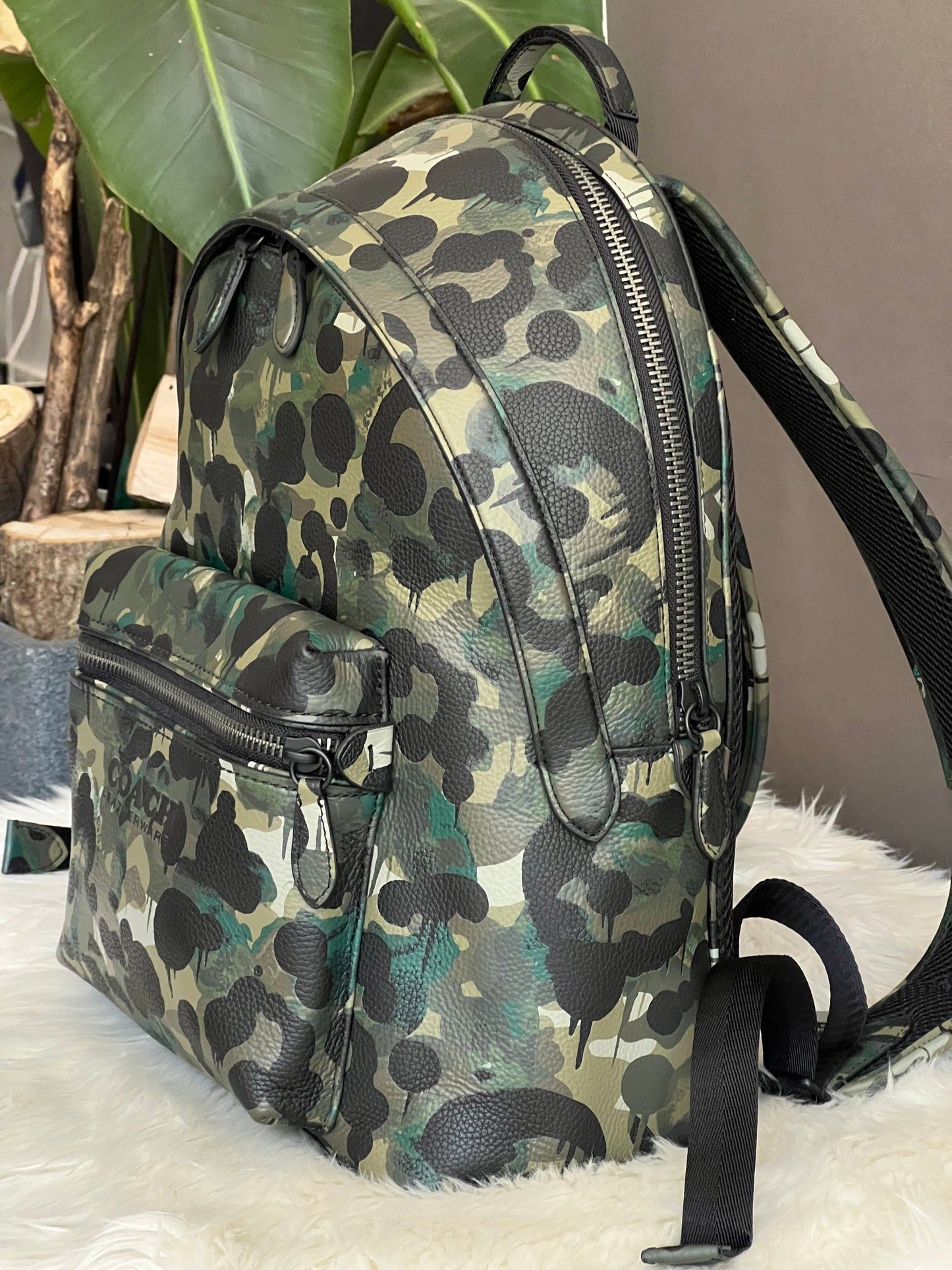 Coach Charter Backpack with Camo Print