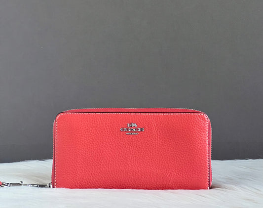 Coach Long Zip Around Wallet In Signature Canvas
