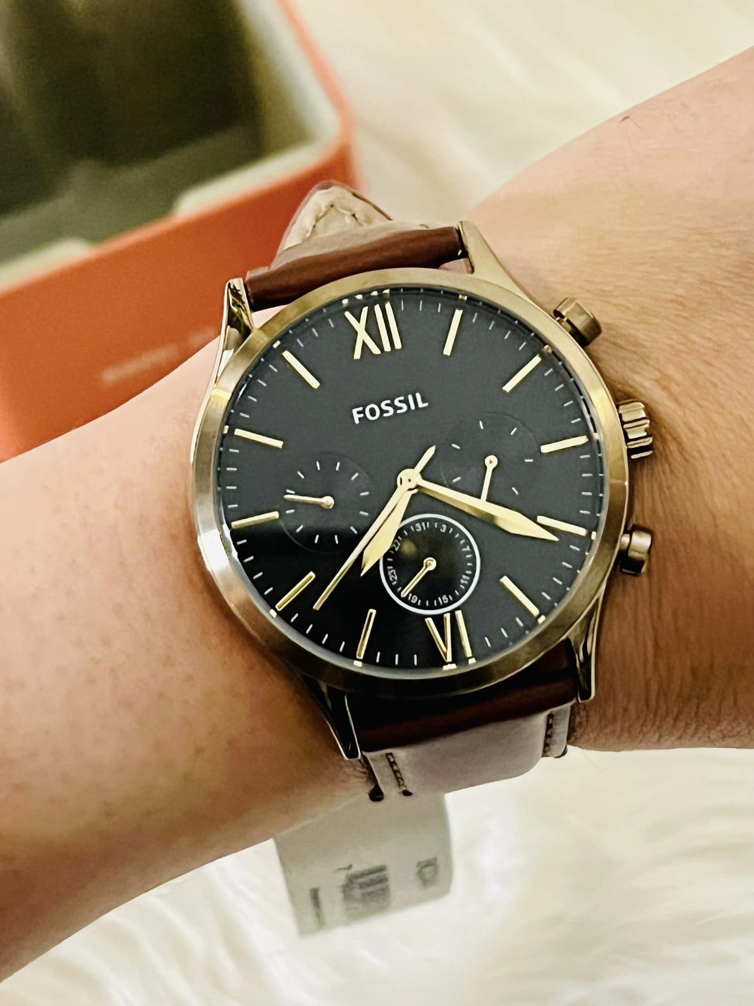 Fossil Men s Fenmore Midsize Multifunction Brown Leather Watch