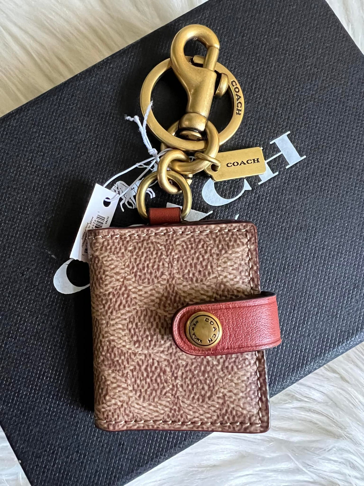 Coach Picture Frame Bag Charm in Signature Canvas