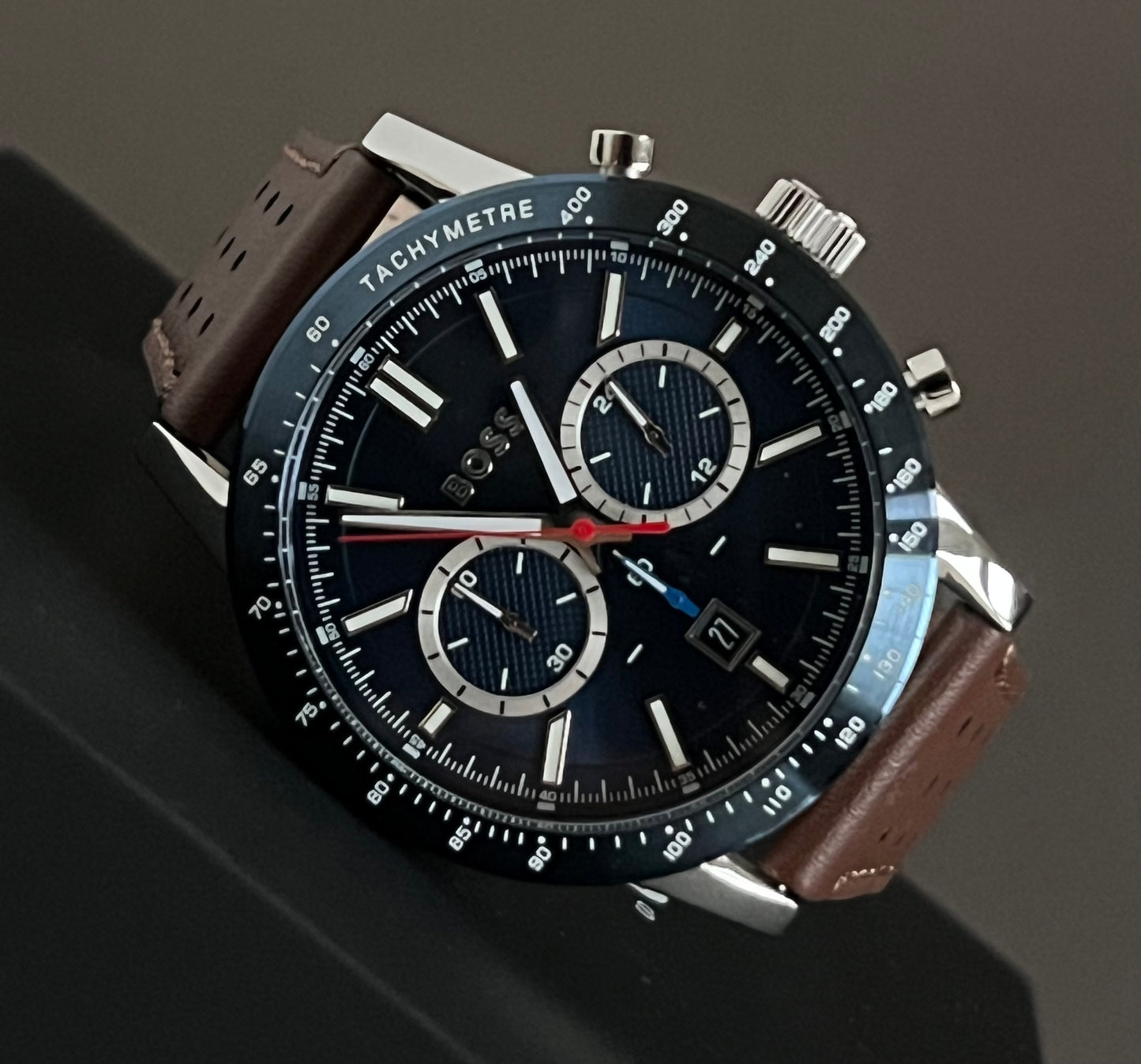 Hugo Boss Men’s Allure Chronograph Leather Strap Watch