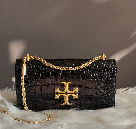 Tory Burch Eleanor Croc-Embossed Bag