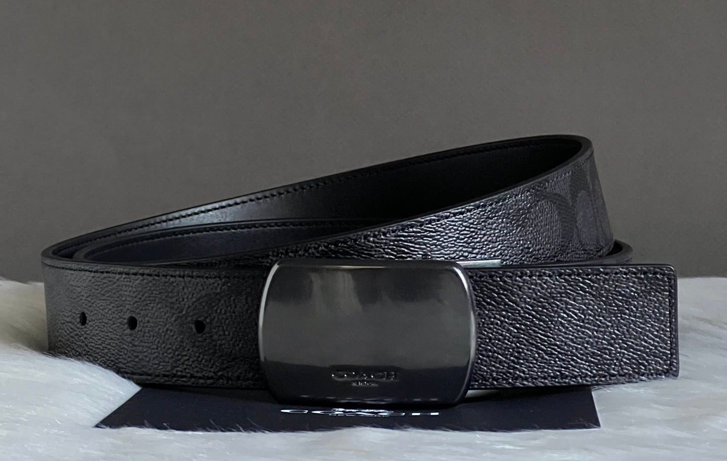 Plaque Buckle Cut To Size Reversible Belt