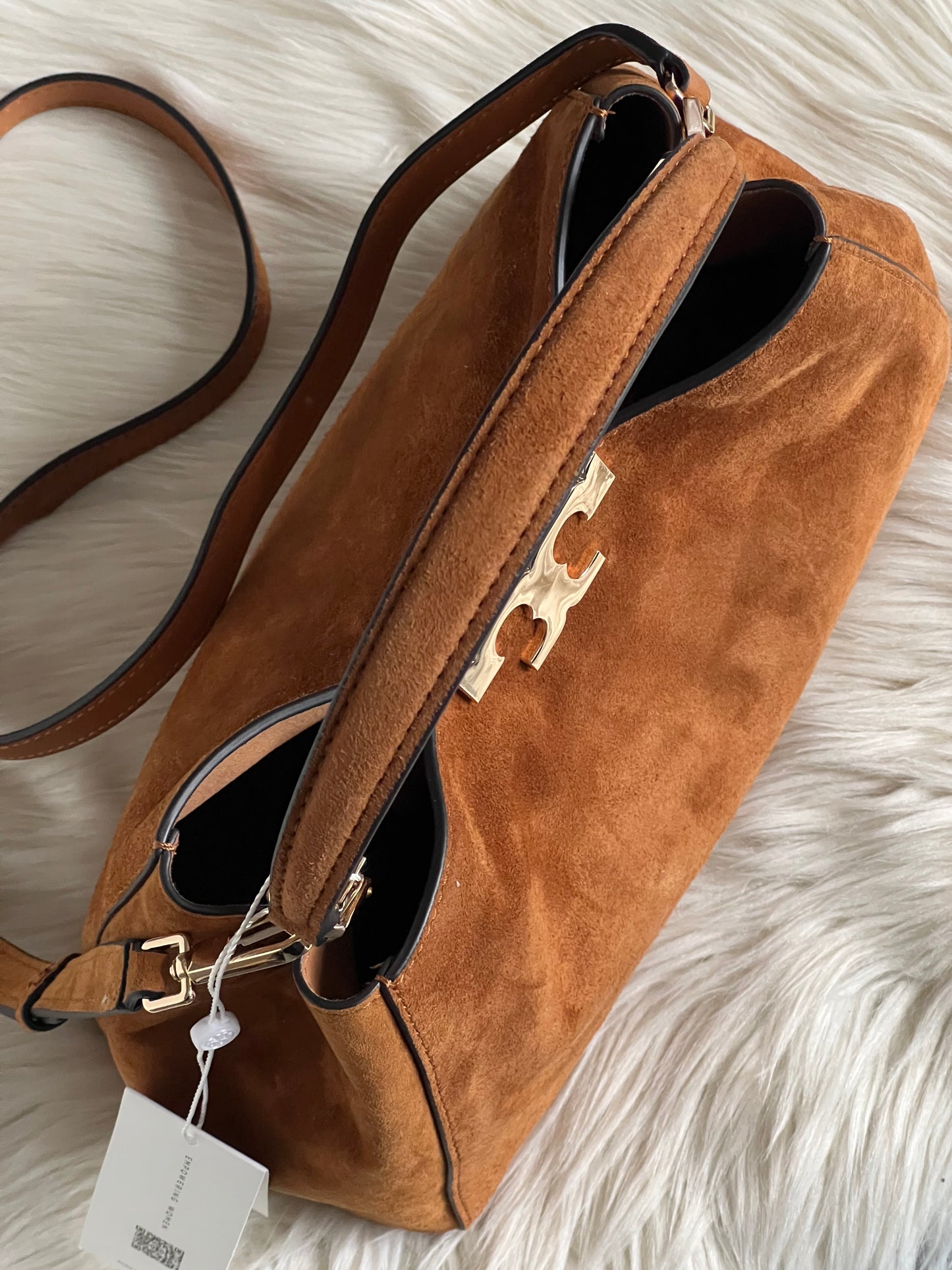 Tory Burch Medium Eleanor Soft Suede Satchel