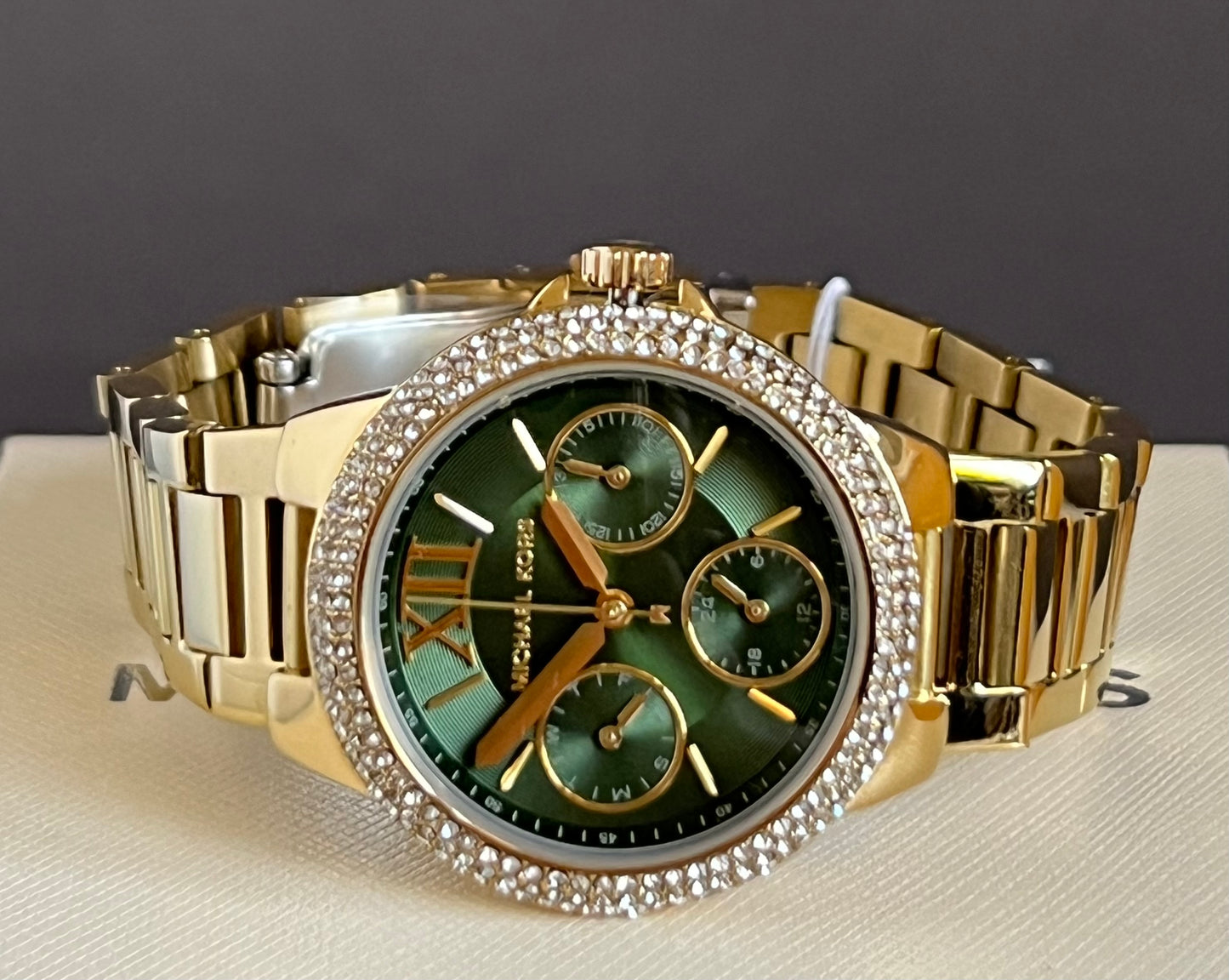 Michael Kors Women’s Camille Quartz Gold-Tone Green Dial Watch