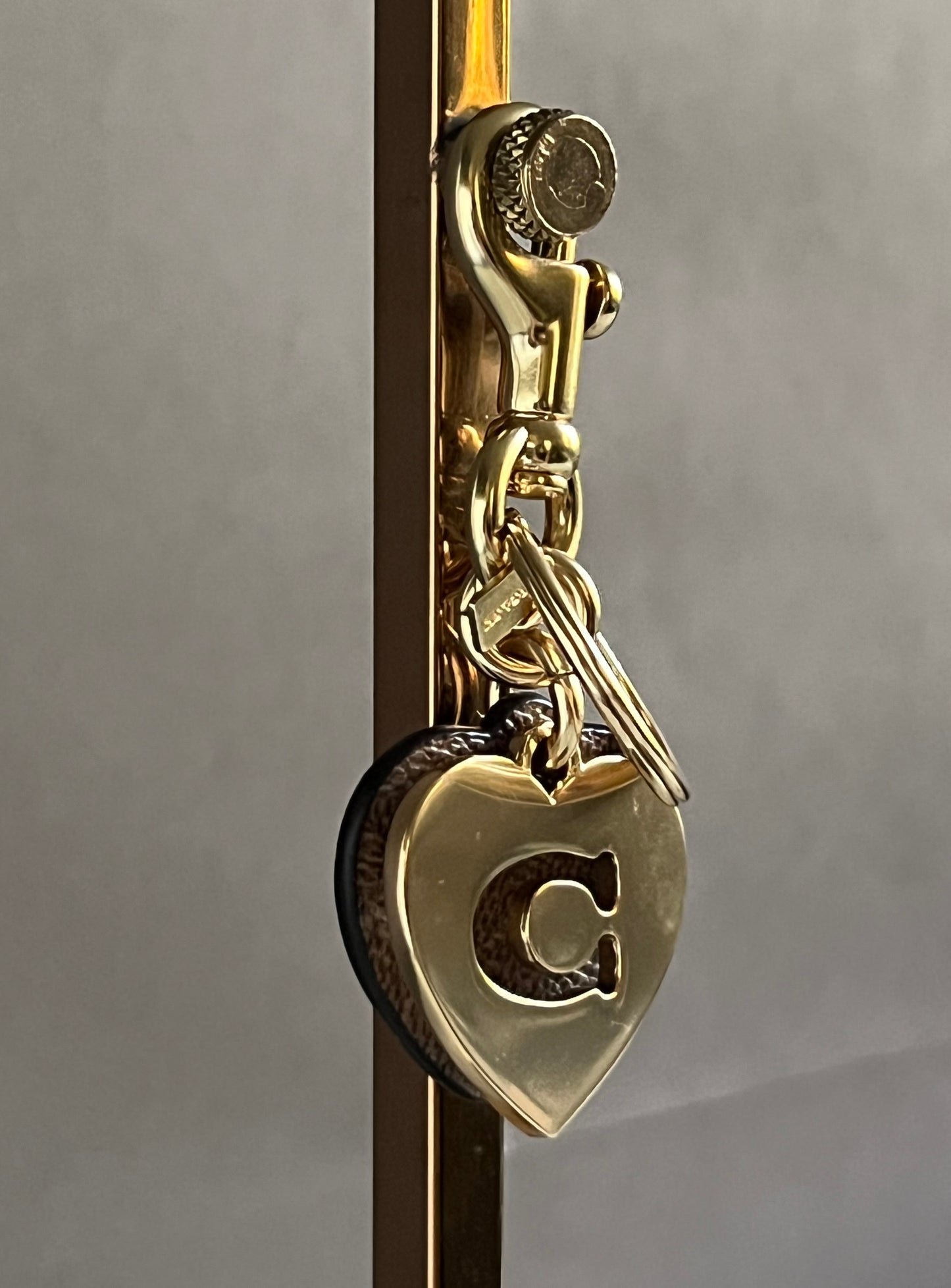 Coach Hearts Key Ring in Signature Canvas
