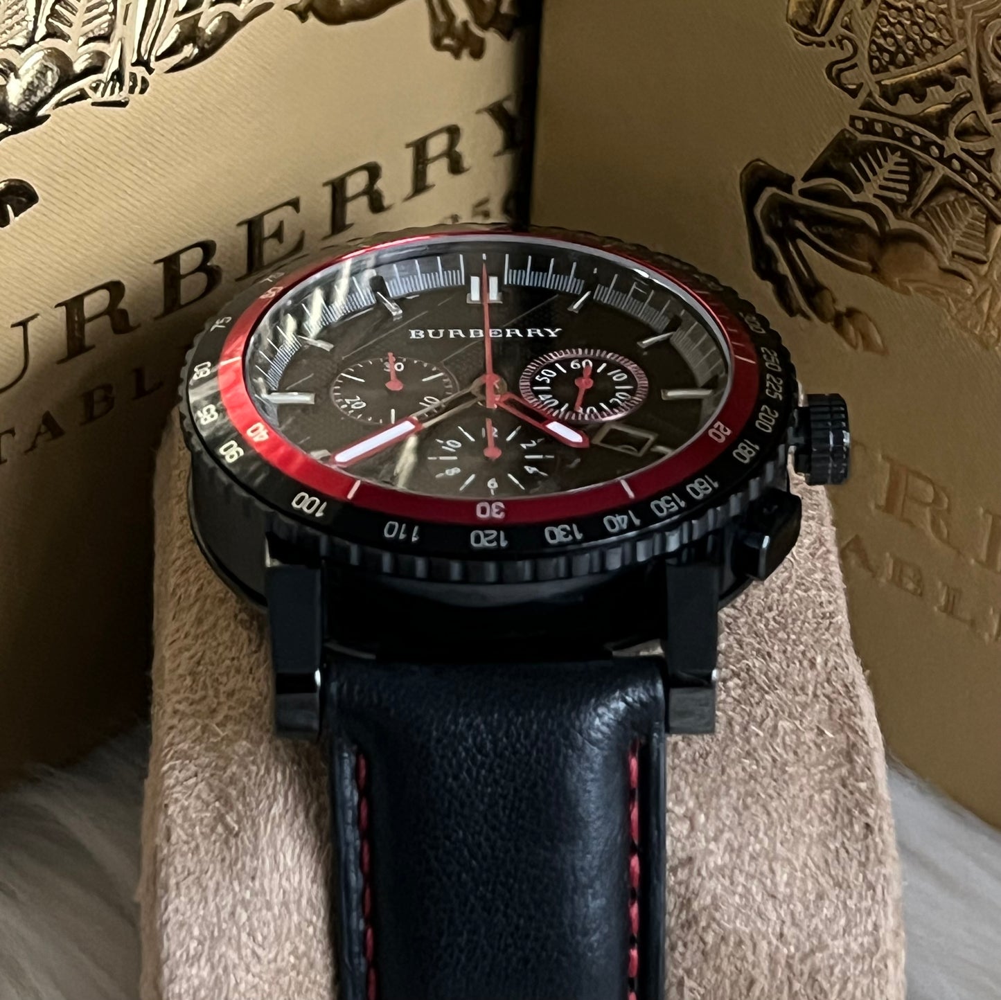 Burberry The City Chronograph Leather Strap Watch