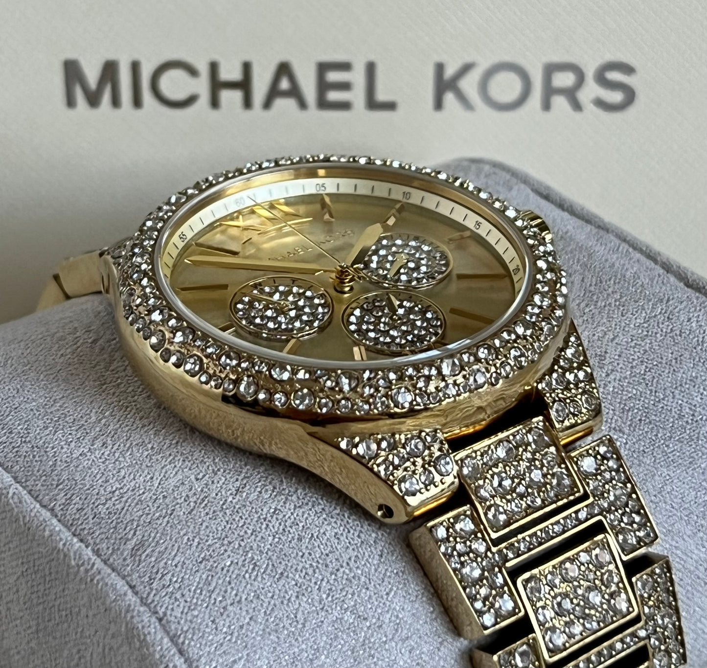 Michael Kors Women’s Oversized Camille Pavé Gold-Tone Watch